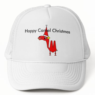 Happy Camel Christmas Trucker Hats by lonvig