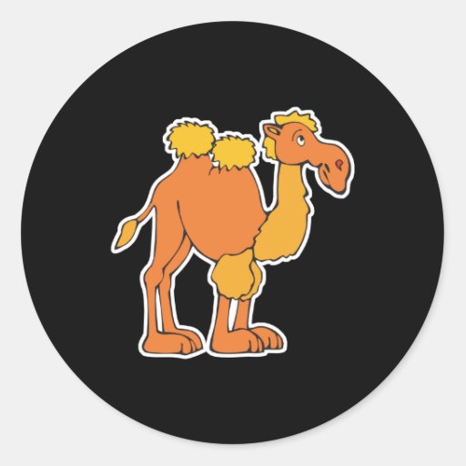 happy camel classic round sticker | Zazzle