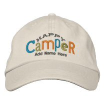 Happy Camper Personalize Embroidery Hat Embroidered Baseball Cap