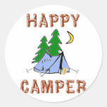 HAPPY CAMPER ROUND STICKER