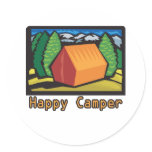 Happy Camper Round Stickers
