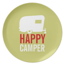 Happy Camper Vintage Camper Party Plate