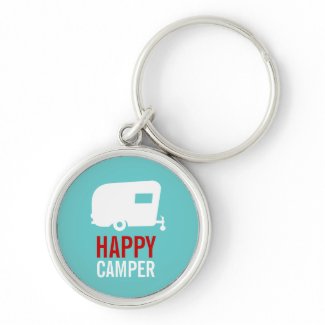 Happy Camper - Vintage RV Camping Keychain keychain