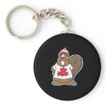 happy canadian bever keychain