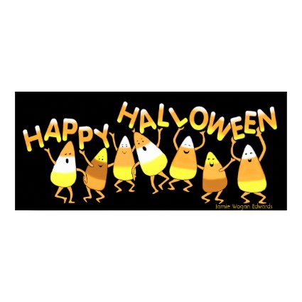 Happy Candy Corn Halloween Poster print