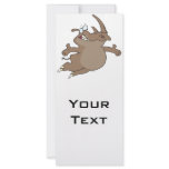 happy carefree rhinoceros rhino cartoon character rack cards