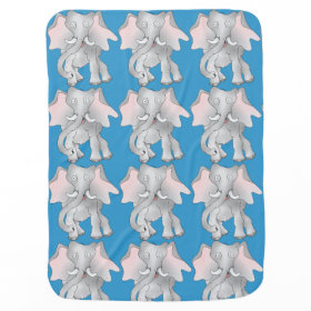 Happy cartoon African elephant Stroller Blanket