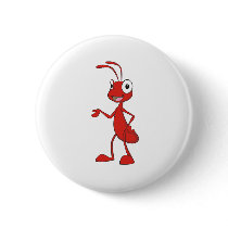 Happy Cartoon Ant Button