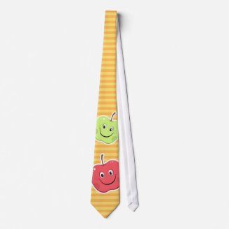 Happy cartoon apples novelty tie