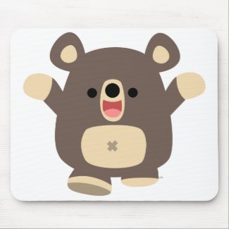 Happy Cartoon Black Bear mousepad mousepad