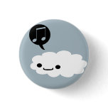 Happy Cartoon Cloud Pinback Button