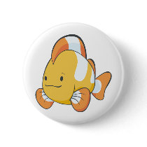 Happy Cartoon Clownfish Pinback Button