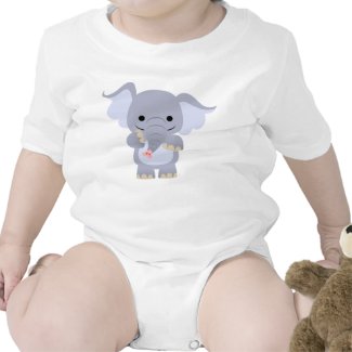 Happy Cartoon Elephant Baby Apparel shirt
