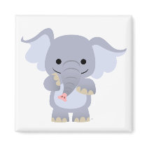 Happy Cartoon Elephant Magnet by Lioness_Graphics Happy Cartoon Elephant Magnet
