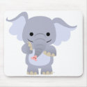 Happy Cartoon Elephant Mousepad by Lioness_Graphics Happy Cartoon Elephant Mousepad