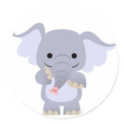 Happy Cartoon Elephant Sticker