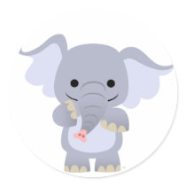 Happy Cartoon Elephant Sticker