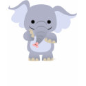 Happy Cartoon Elephant Women T-shirt