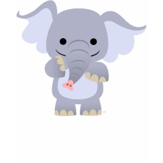 Happy Cartoon Elephant Women T-shirt shirt