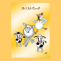 Happy cartoon farm animals poster posters by graphicdoodles Happy cartoon farm animals poster posters