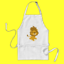 Happy Cartoon Lion cooking apron