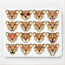 Happy Cartoon Lioness emoticon Mousepad