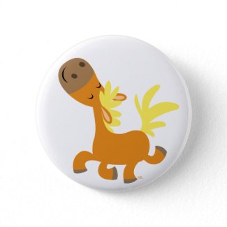 Happy Cartoon Pony button badge button