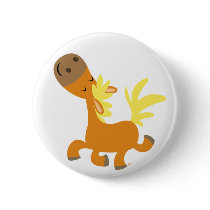 Happy Cartoon Pony button badge by Lioness_Graphics Happy Cartoon Pony button badge
