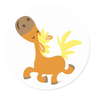 Happy Cartoon Pony Sticker sticker