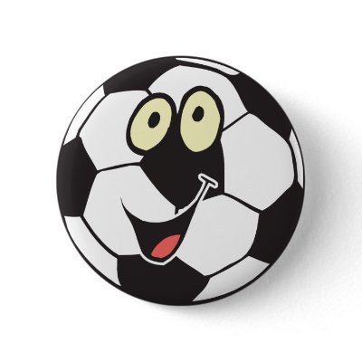 happy cartoon soccer ball button