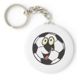 happy cartoon soccer ball keychain