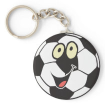 happy cartoon soccer ball keychains