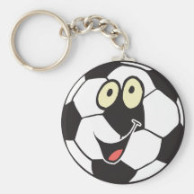 happy cartoon soccer ball keychains