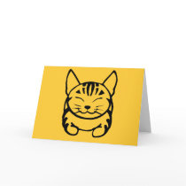 Happy Cat Greeting Card (black on yellow)