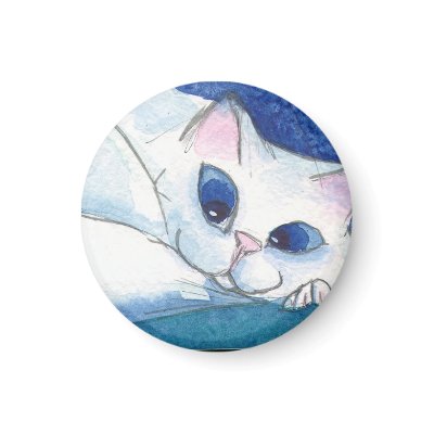 Happy Cat Fridge Magnet by allisonsteinart