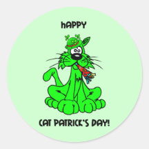 happy cat patrick's day sticker