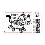 Happy Cat postage stamp