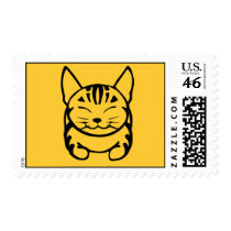 Happy Cat Stamp (black on yellow)