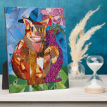 Happy Cat with Vase Plaques
