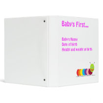 Happy Caterpillar Baby's First (girl) binders by Loribme Happy Caterpillar Baby's First (girl) binders