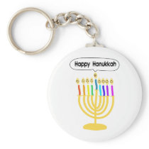 Happy Channukah Menora / Chanukia Key Chain