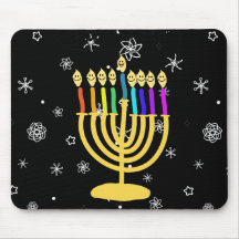 Happy Channukah Menora / Chanukia Mouse Pads