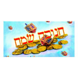 Happy Chanukah in Hebrew Custom Photo Card