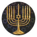 Happy chanukah round sticker