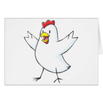 Happy Chicken Hen Cartoon Card
