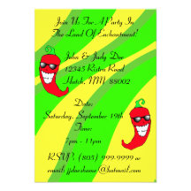 Happy Chiles Pepper Ristra Chile peppers NM themed Personalized Invites