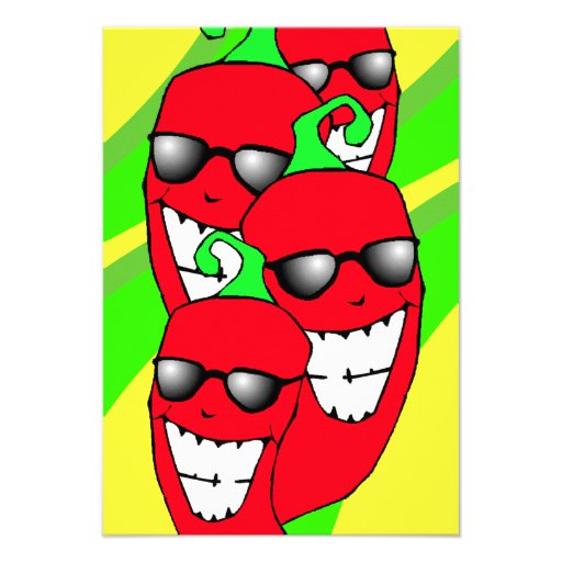 Happy Chiles Pepper Ristra Chile peppers NM themed Personalized Invites