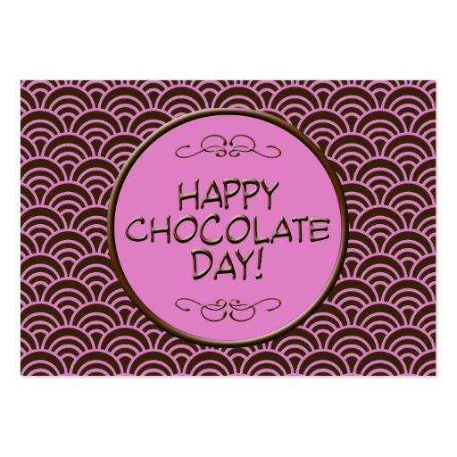 Happy Chocolate Day! Pink and Brown Business Card (front side)