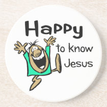 Happy Christian guy dancing coasters