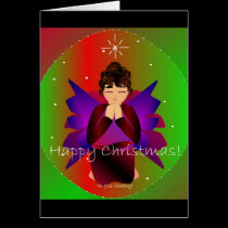 Happy Christmas Angel Baby Girl Praying cards